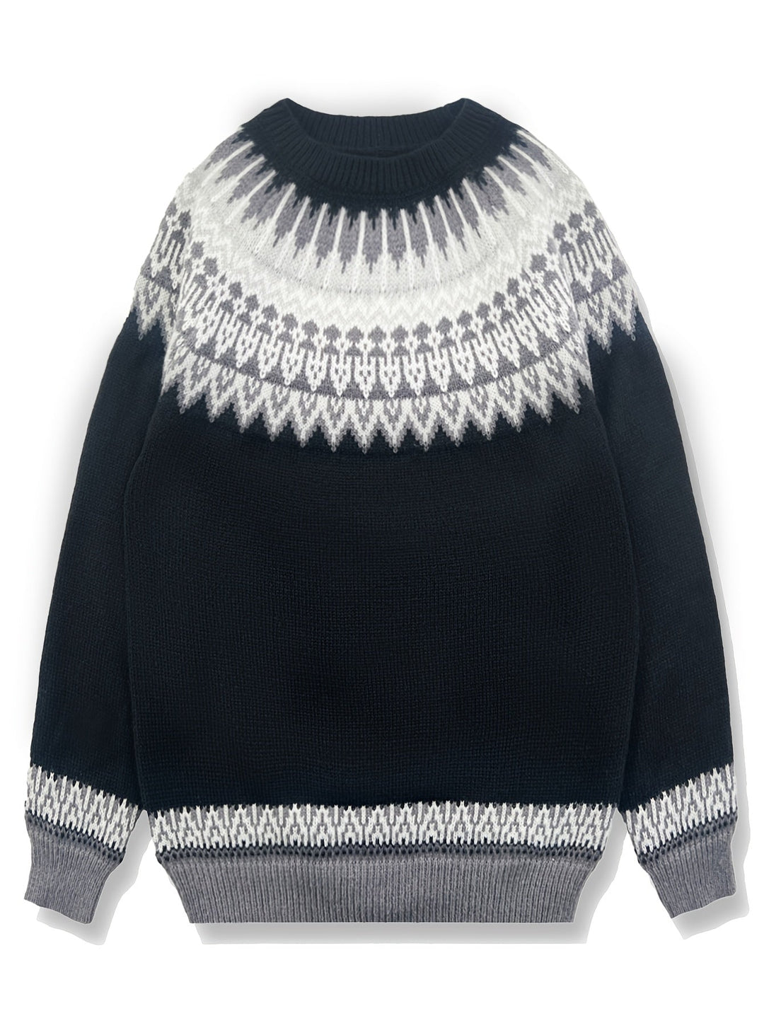 Brenna | Chunky Jacquard Round Neck Sweater