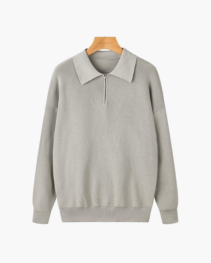 Men's Textured Zip Sweater