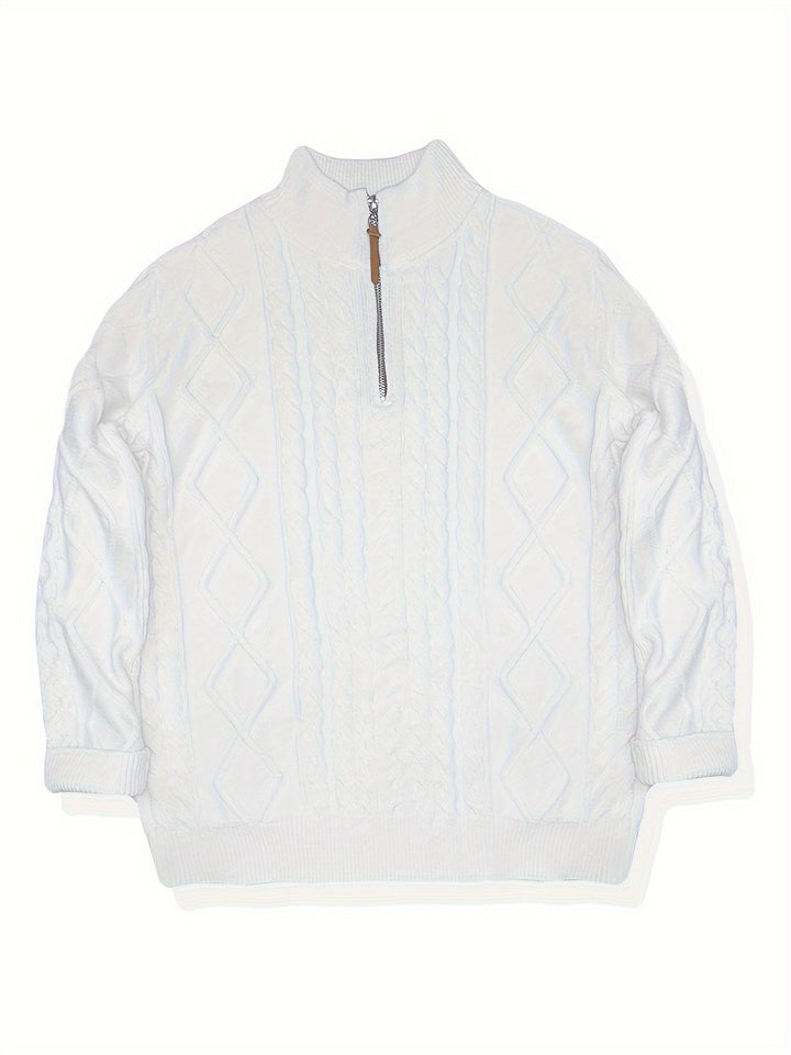 Men's Cable Knit Half Zip Sweater