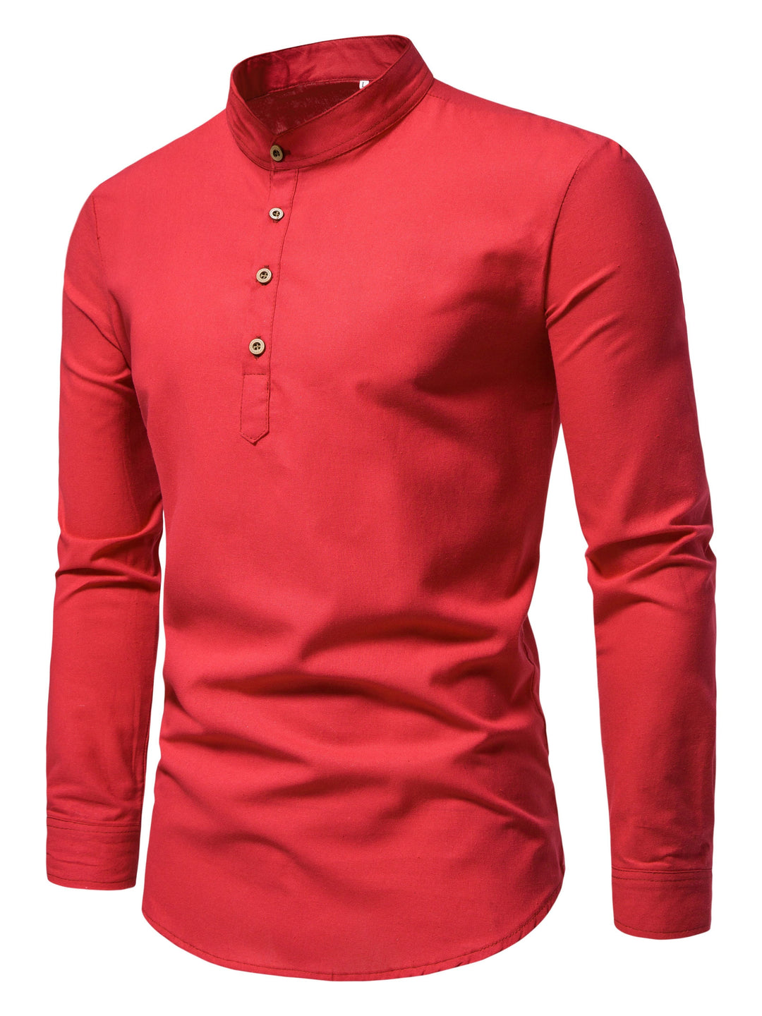 Men's Stand Collar Cotton Shirt