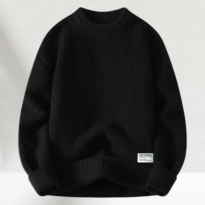Men's Honeycomb Knit Crew Neck Sweater