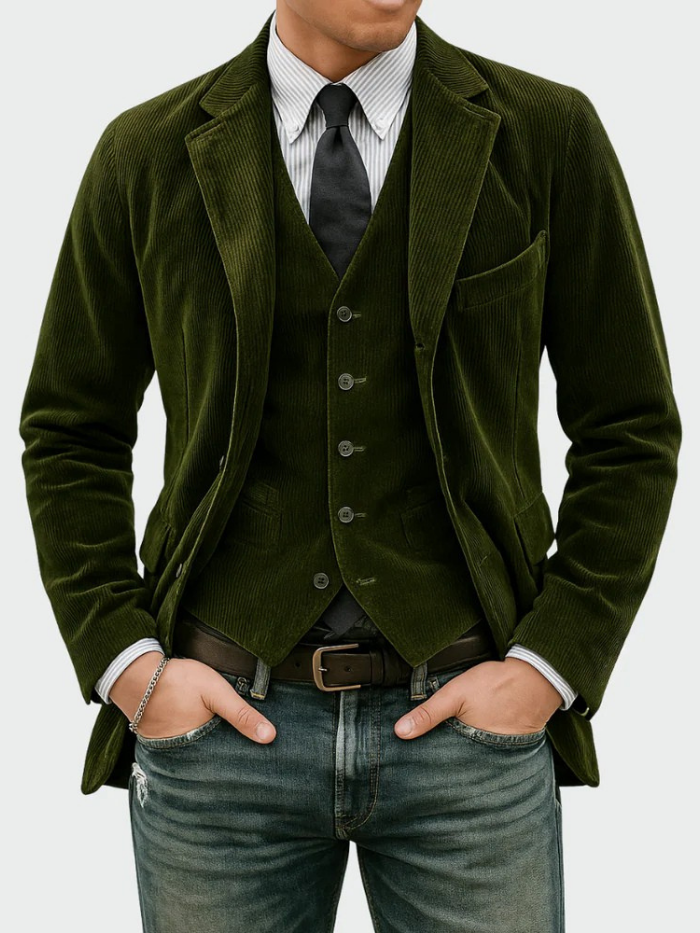 Men's Refined Corduroy Blazer Suit