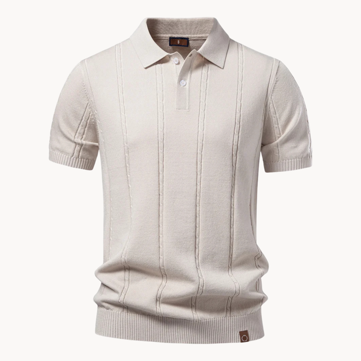 Men's Ribbed Knit Polo Shirt