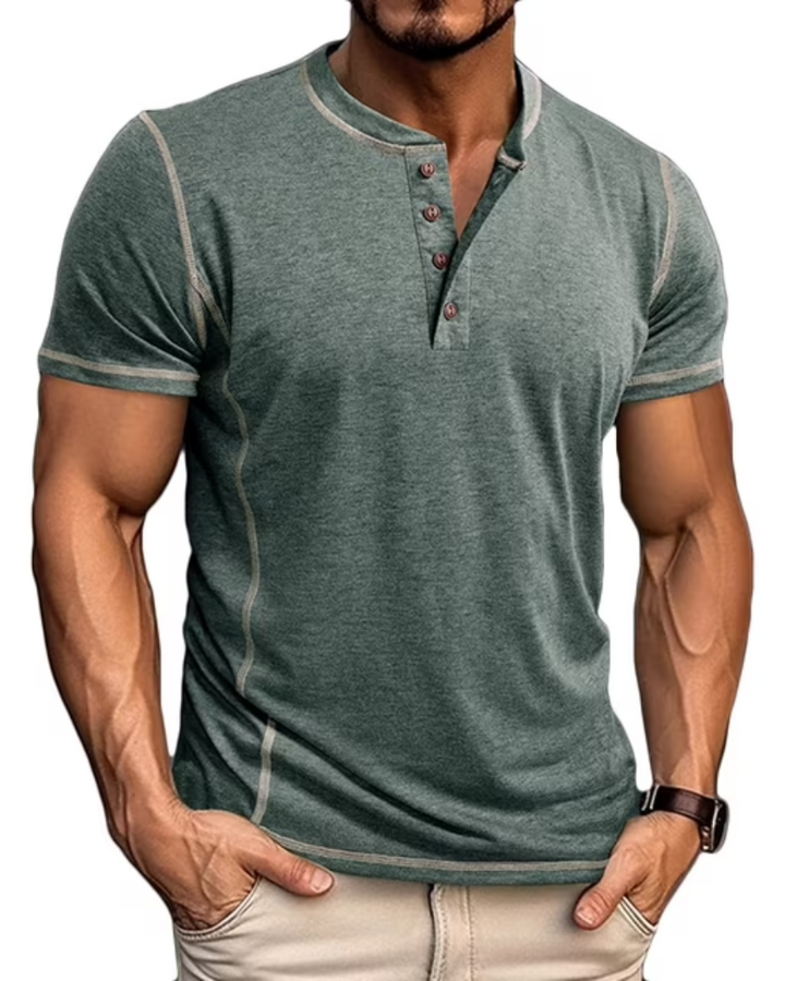 Men's Button Henley T-Shirt