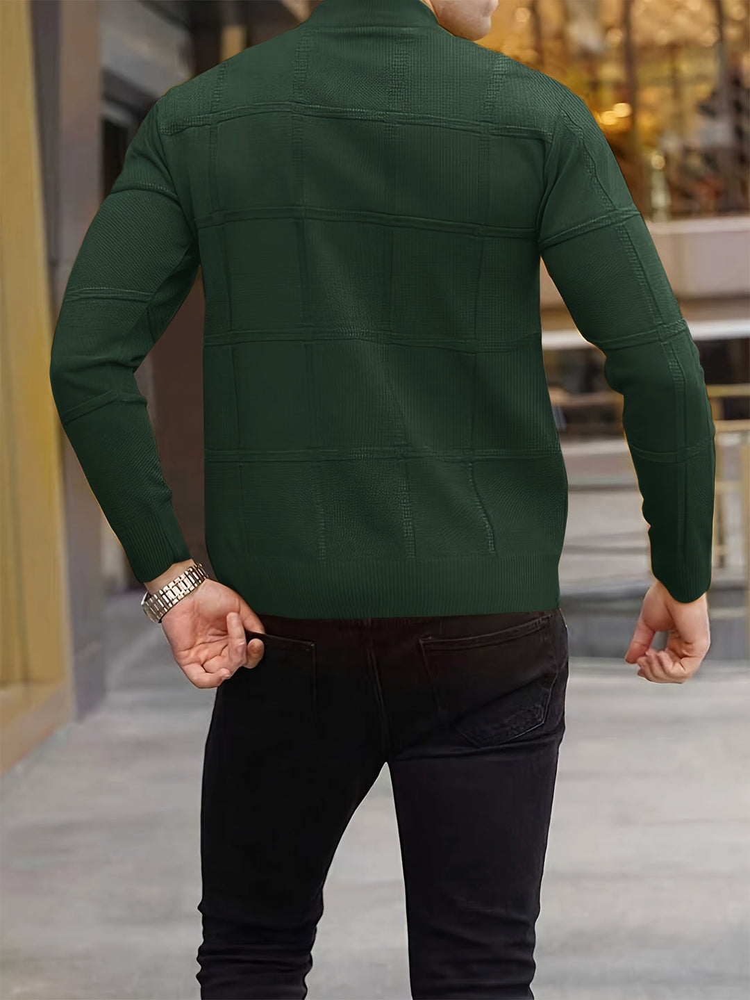 Men's Stand Collar Knit Sweater