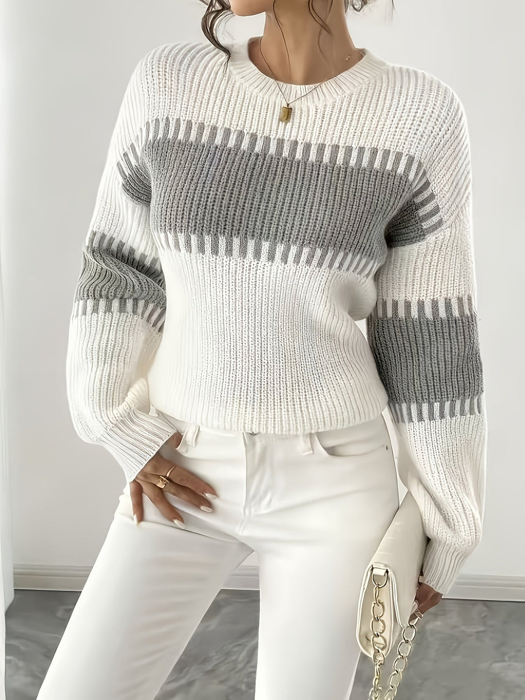 Adelaide | Color-Block Striped Sweater