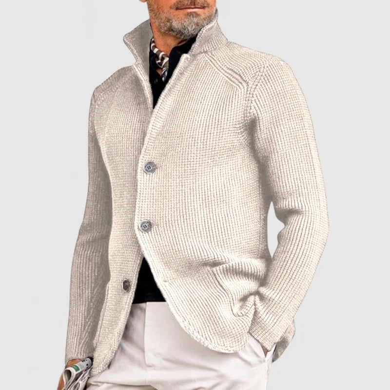 Men's Stand Collar Knit Cardigan