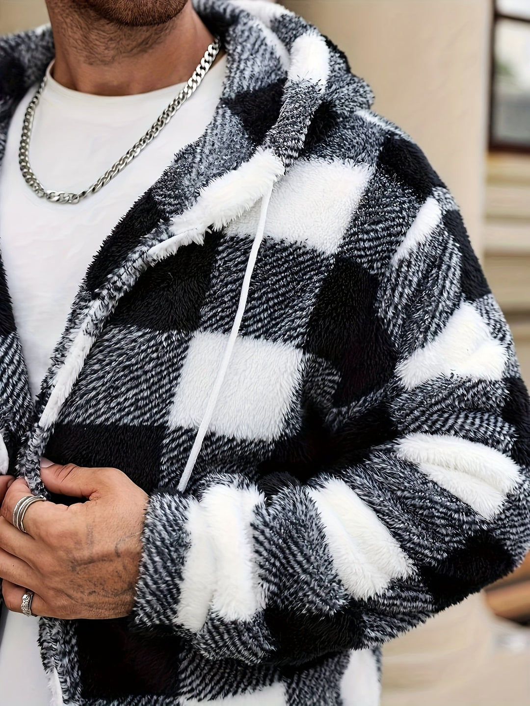 Men's Colourblock Hooded Jacket