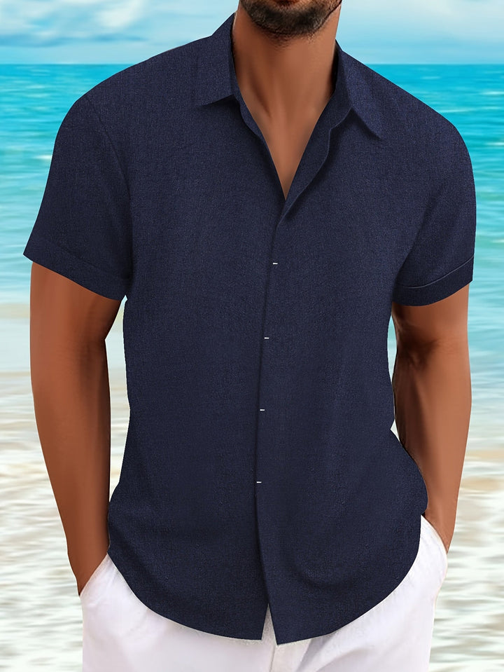 Men's Linen Lapel Shirt