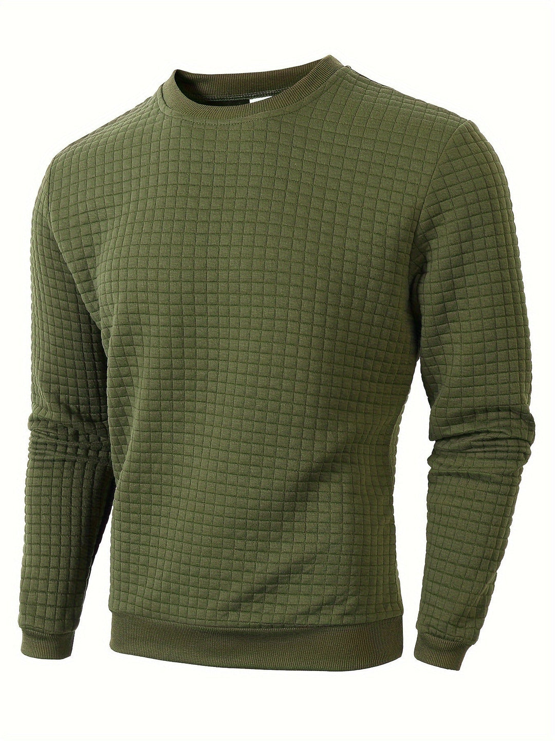 Men's Plaid Crew Neck Sweatshirt