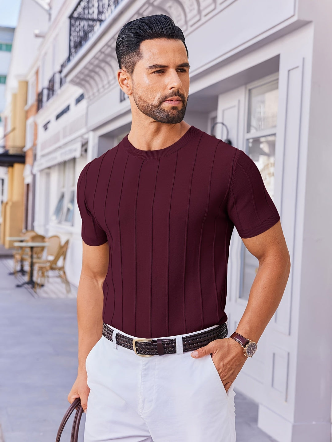 Men's Rib-Knit T-Shirt