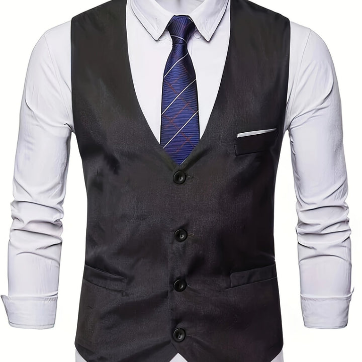 Men's Collarless Polyester Vest