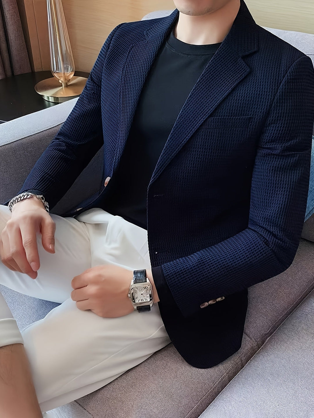 Men's Waffle Knit Blazer