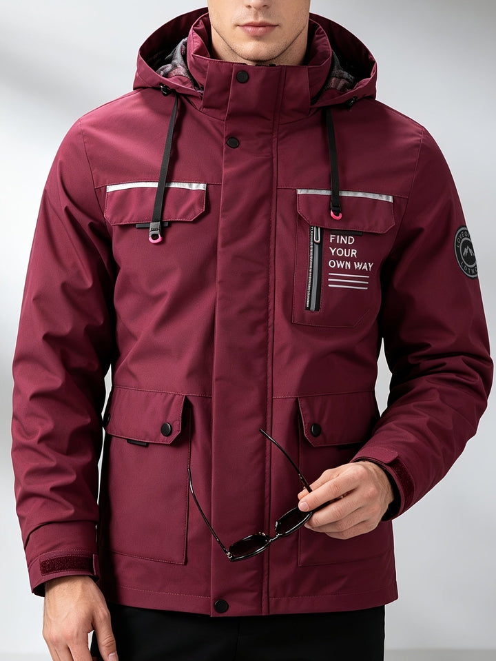 Men's Hooded Alphabet Zip Jacket