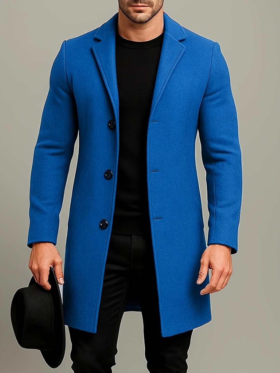 Men's Mid Length Tweed Overcoat