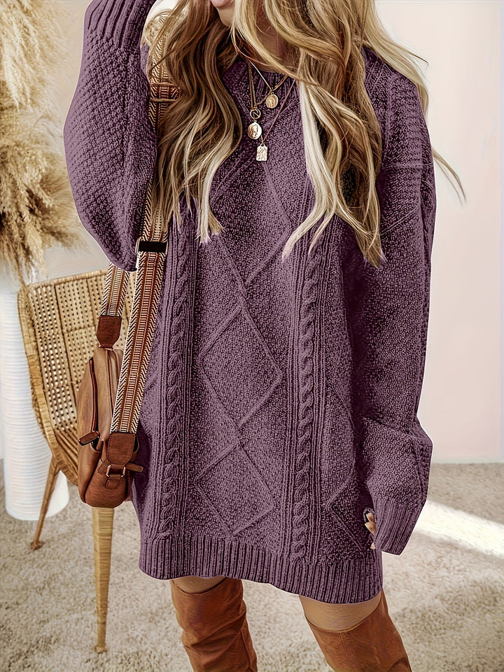 Helene | Cable-Textured Sweater Dress
