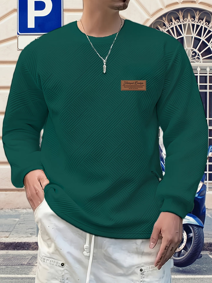 Men's Jacquard Crew Neck Sweatshirt