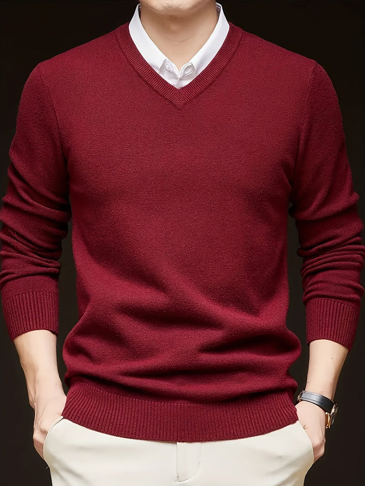 Men's V-Neck Knit Sweater