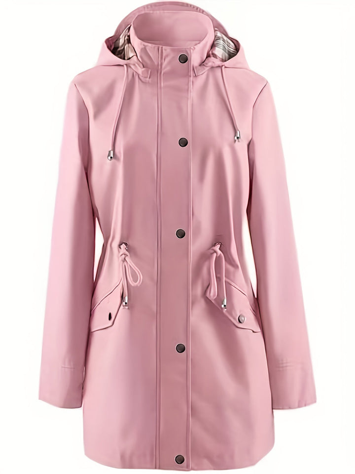 Joyce | Hooded Drawstring Rain Jacket
