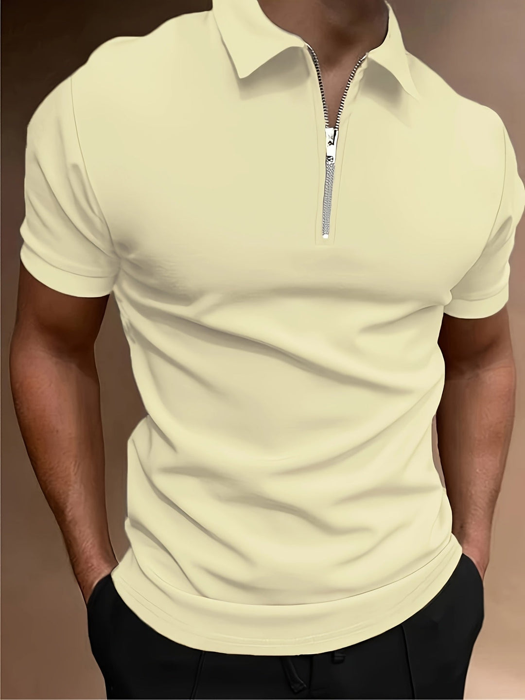 Men's Stretch Zip Polo Shirt