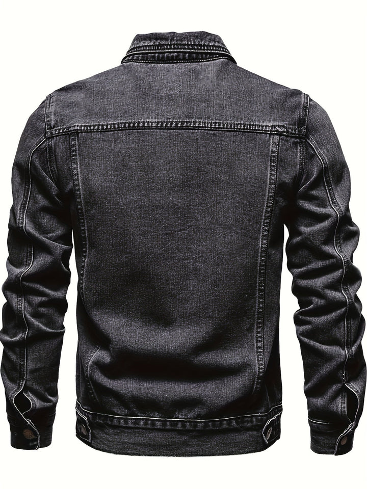 Men's Lapel Denim Jacket