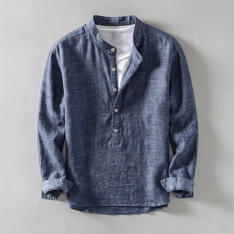 Men's Relaxed Stand Collar Shirt