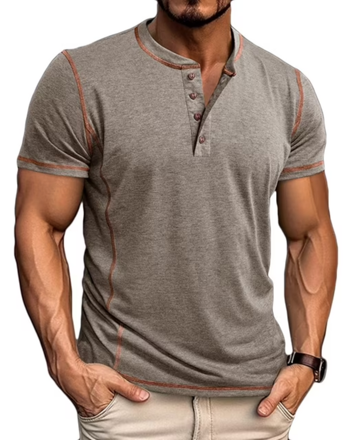 Men's Button Henley T-Shirt