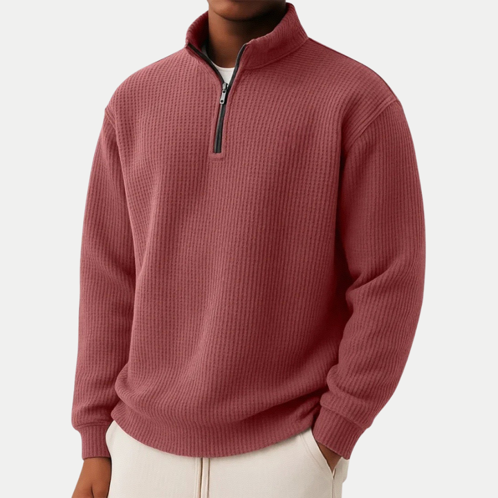 Men's Quarter Zip Knit Sweater