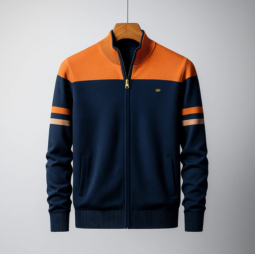 Men's Colorblock Hoodie with Zip