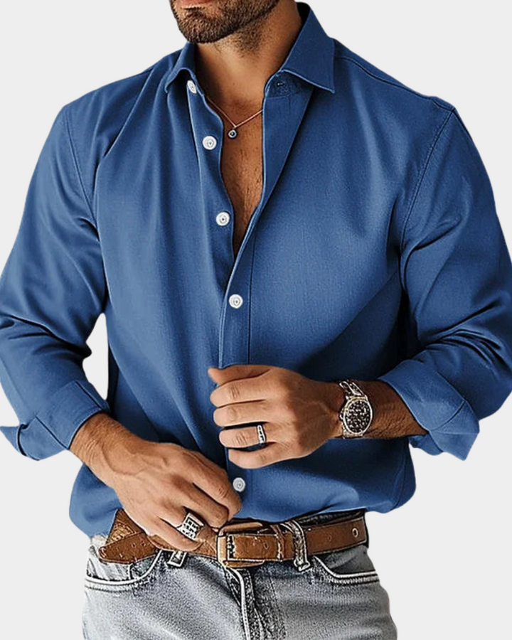 Men's Slim Fit Stretch Buttoned Shirt