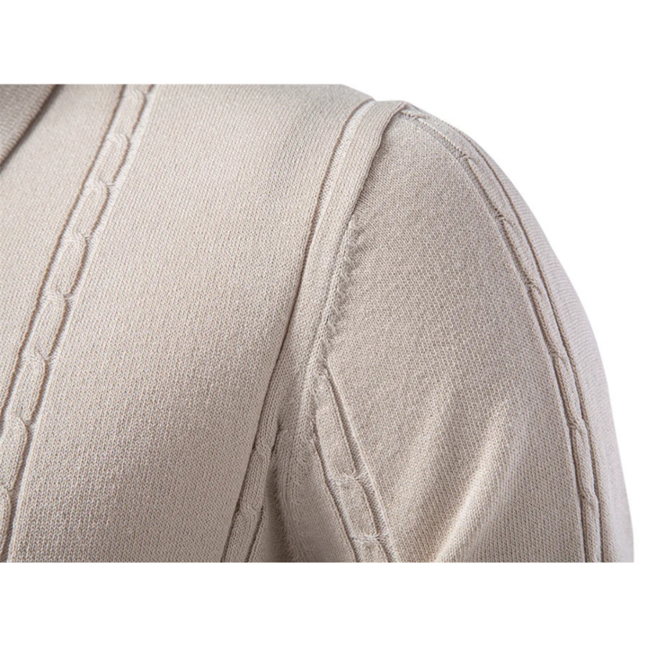 Men's Ribbed Knit Polo Shirt