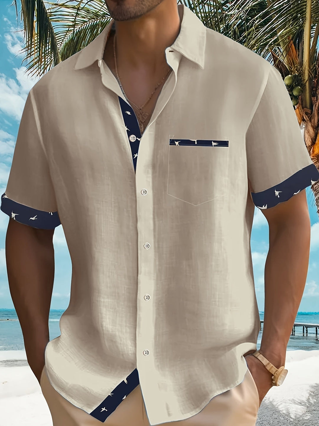 Men's Lapel Summer Shirt