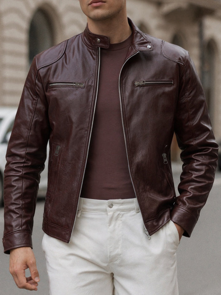 Men's PU Motorcycle Jacket