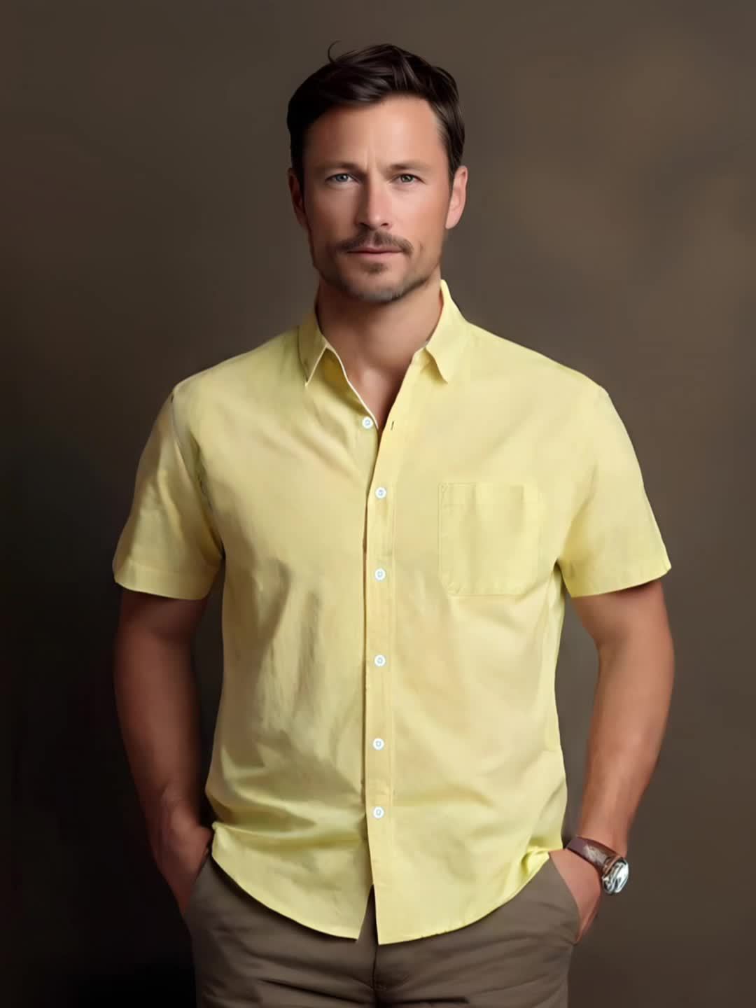 Men's Loose Fit Linen Shirt
