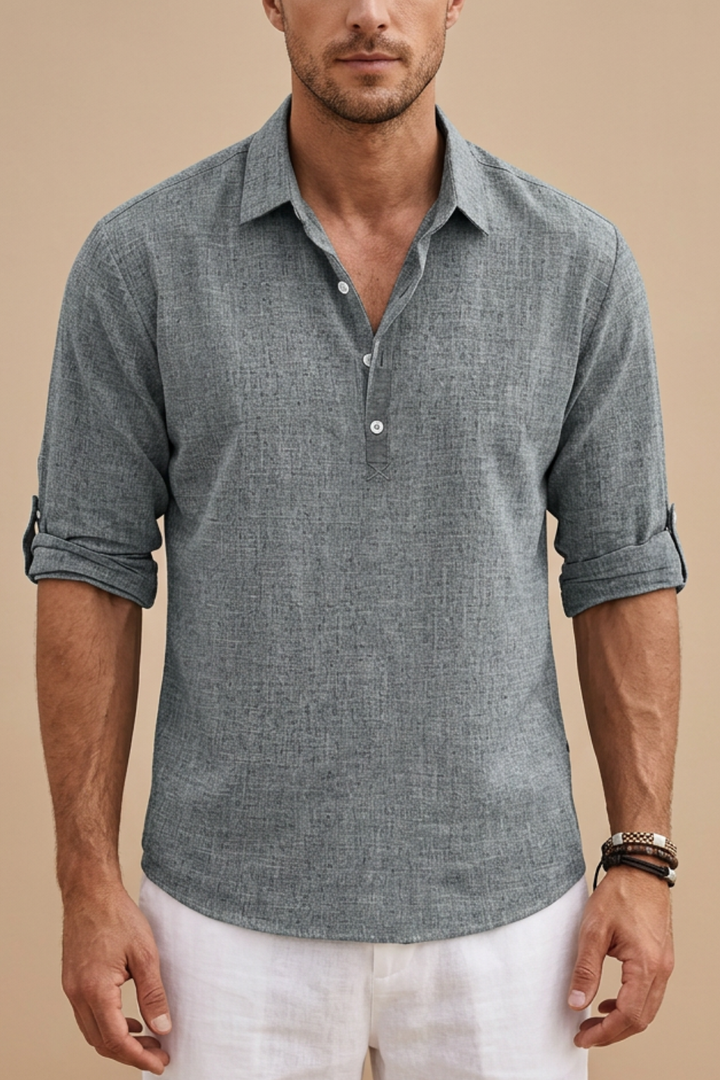 Men's Linen Blend Polo Shirt