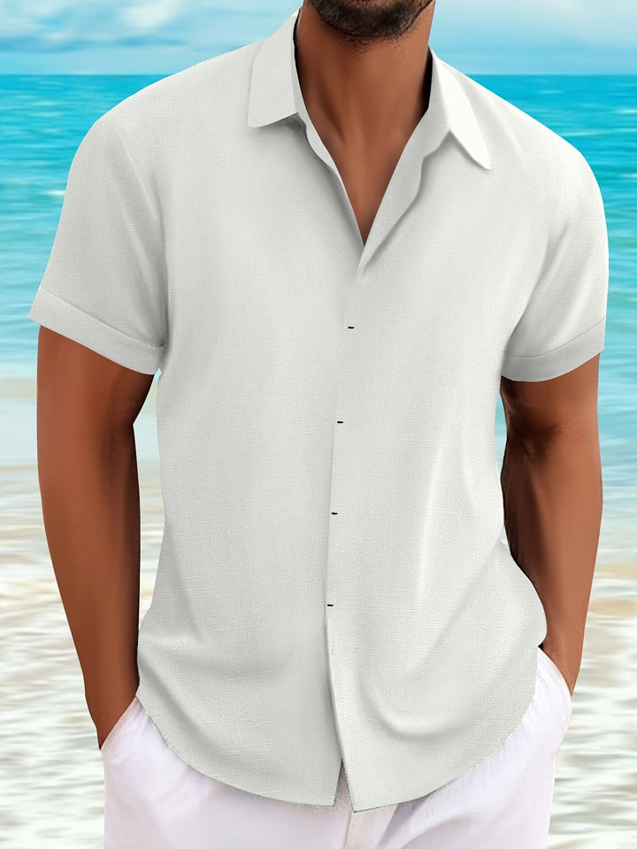 Men's Linen Lapel Shirt