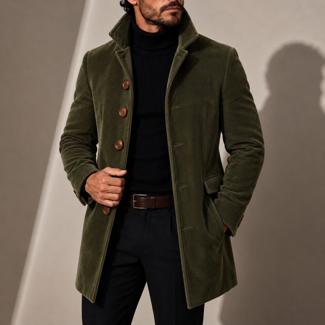 Men’s Stand Collar Coat – Tailored Winter Coat