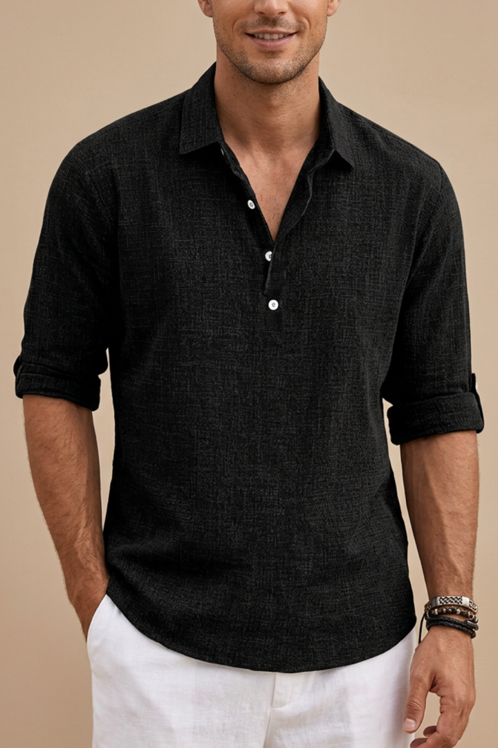 Men's Linen Blend Polo Shirt