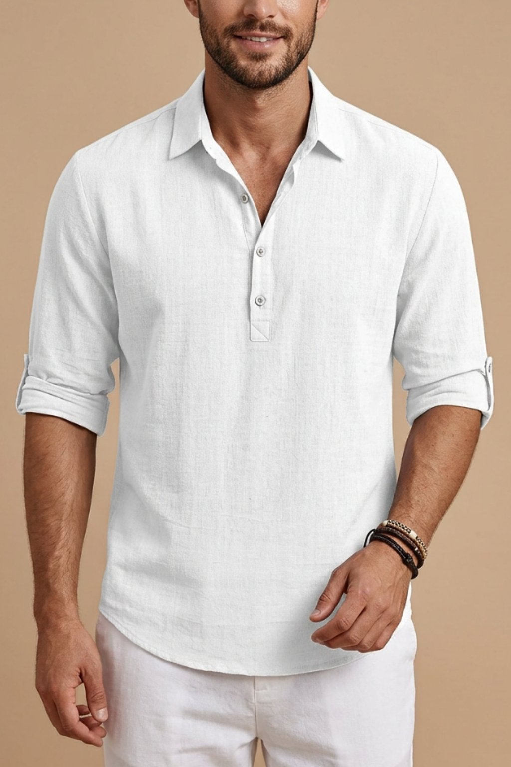 Men's Linen Blend Polo Shirt