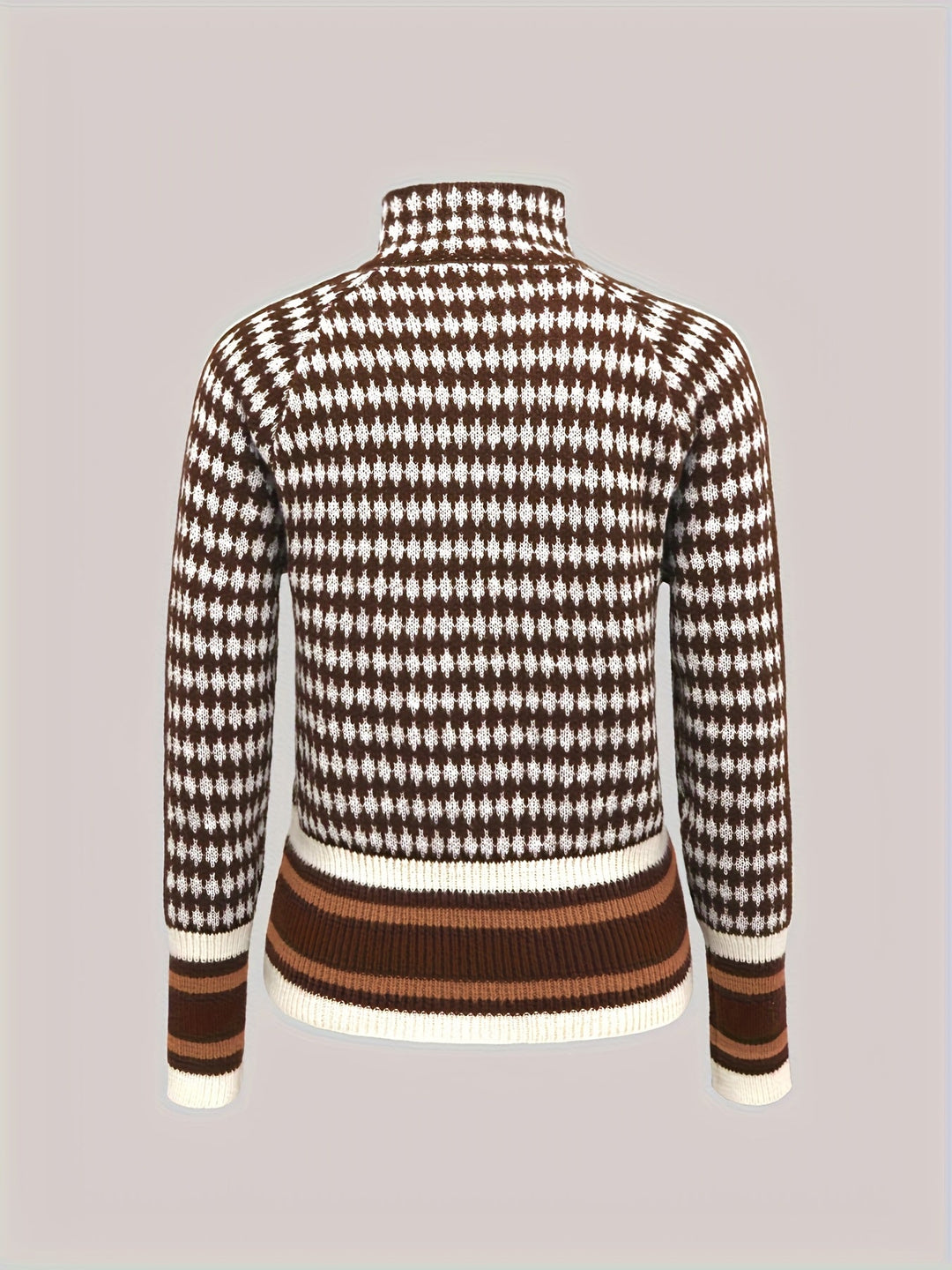Yvonne | Patterned Zip-Front Cardigan