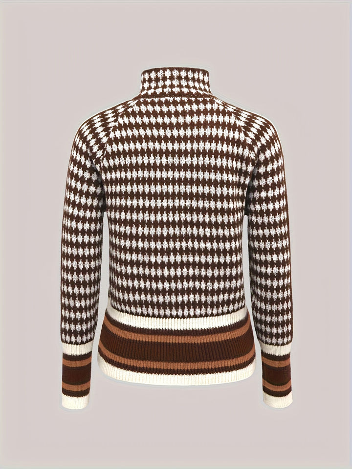Yvonne | Patterned Zip-Front Cardigan