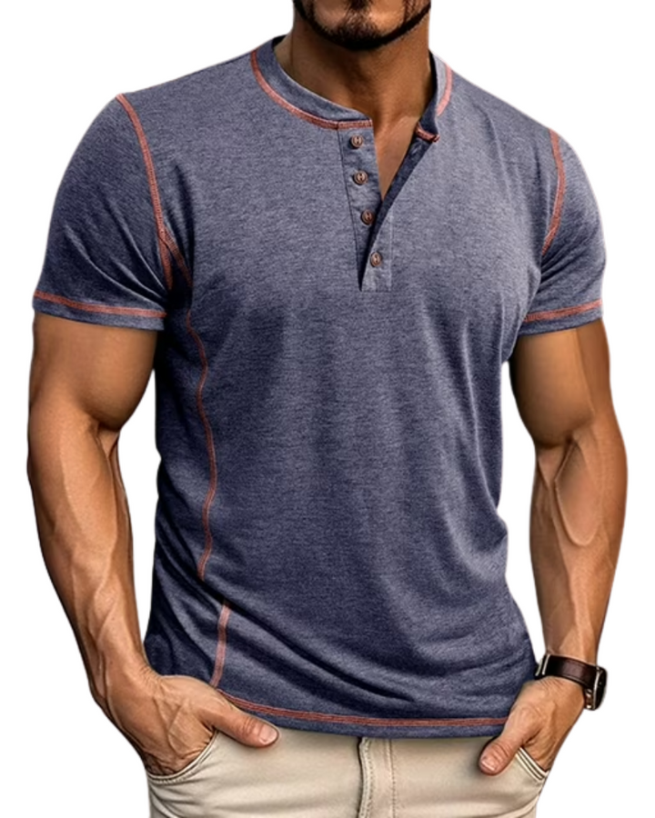 Men's Button Henley T-Shirt