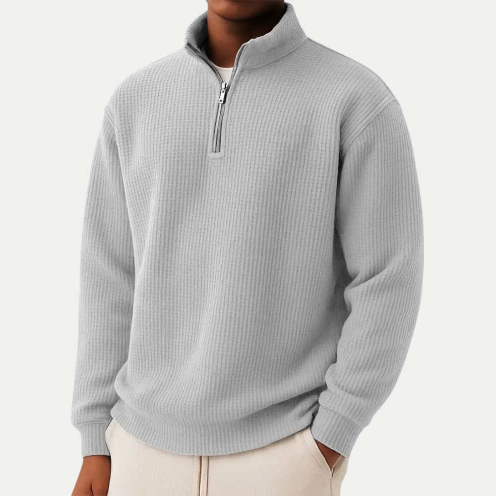 Men's Quarter Zip Knit Sweater