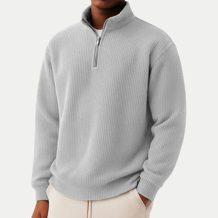 Men's Quarter Zip Knit Sweater
