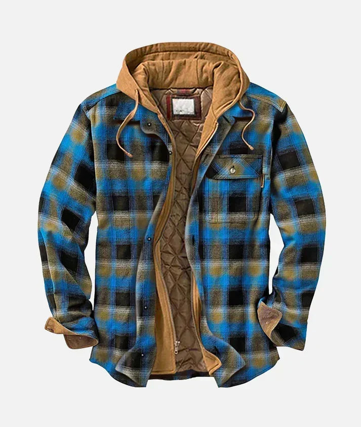 Men's Checkered Patchwork Jacket