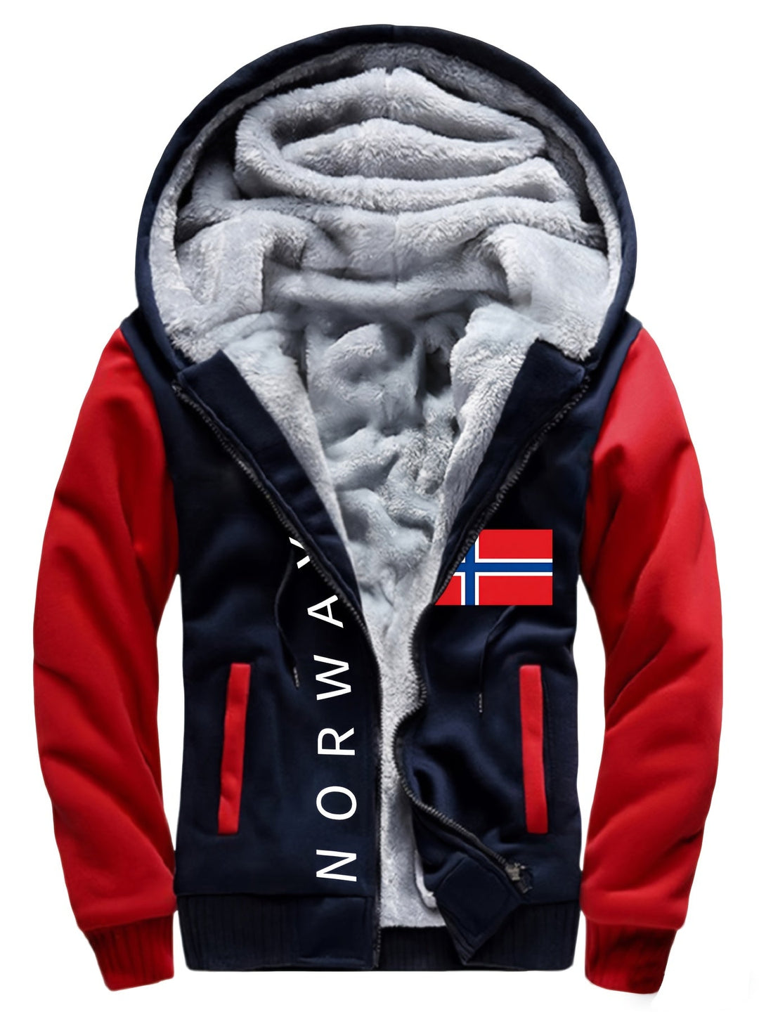 Men's Color Block Fleece Hoodie