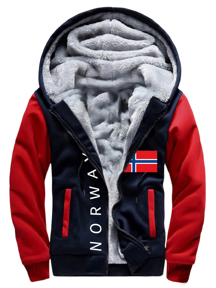 Men's Color Block Fleece Hoodie