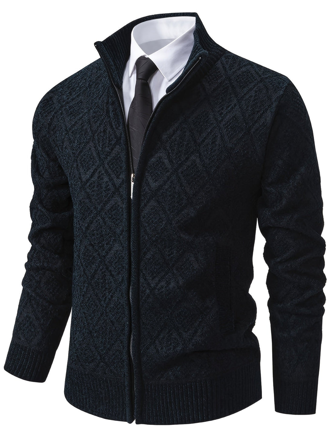 Men's Geometric Knit Cardigan