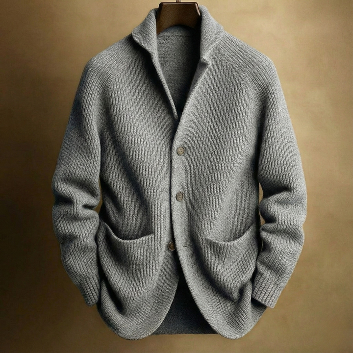Men's Silvoro - Ribbed Wool Cardigan