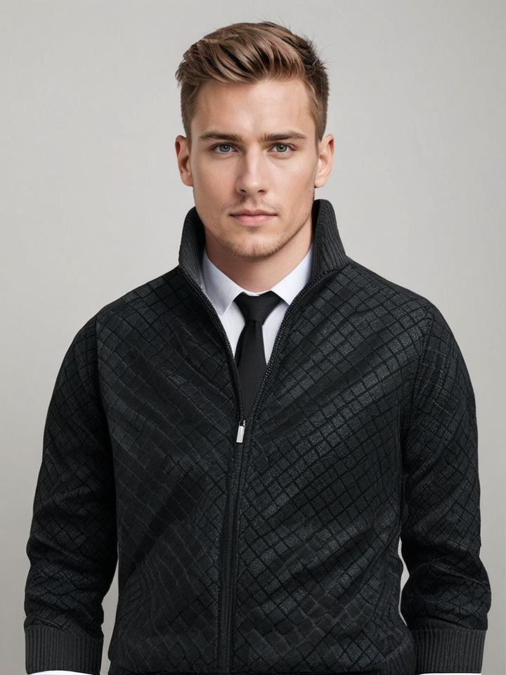 Men's Waffle Zip Cardigan